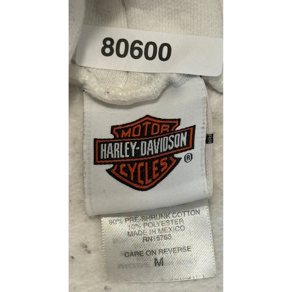 Vintage 2005 Harley Davidson Auburn California Hoodie Cream Pullover Mens XL